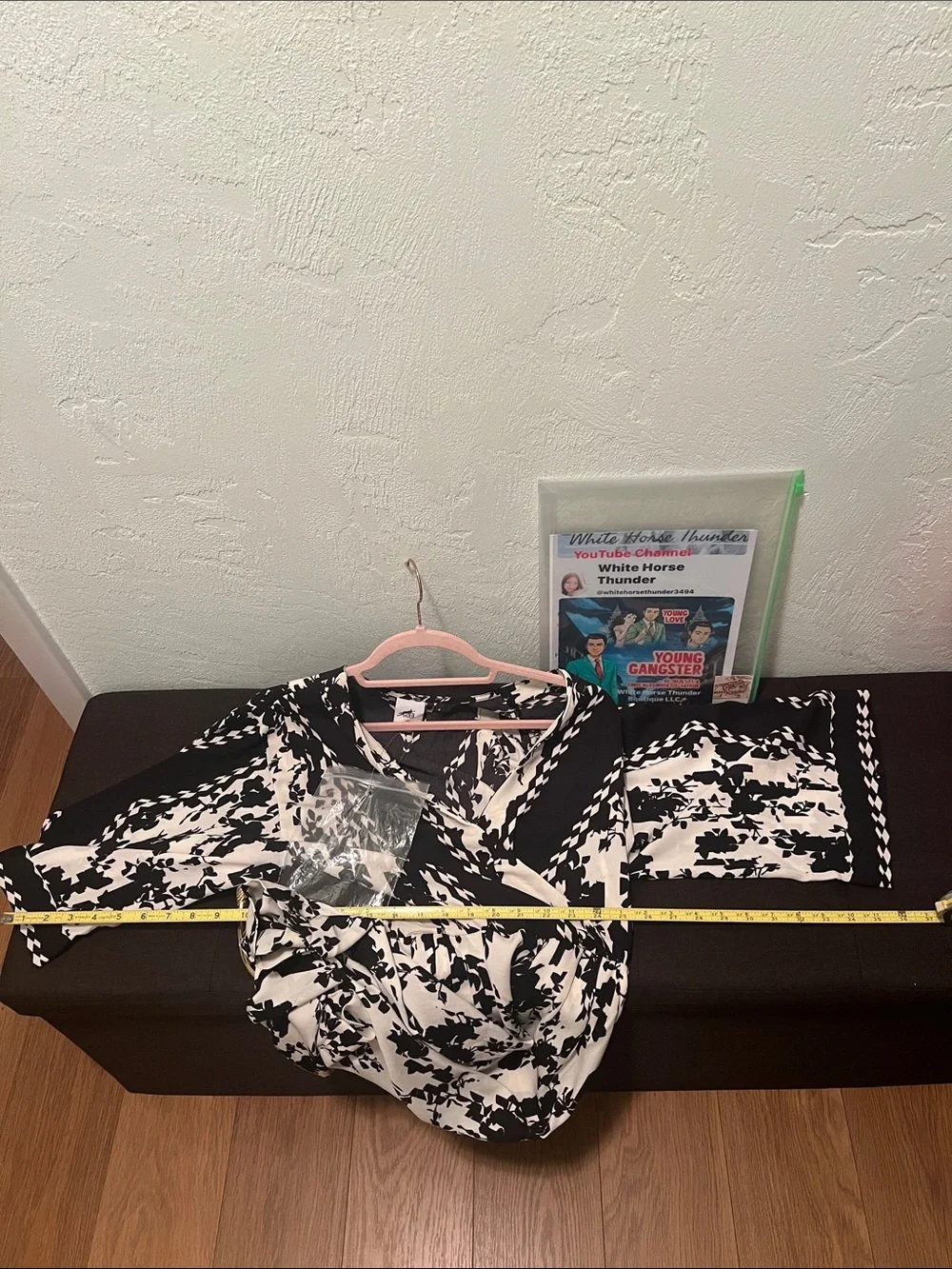 #1984**CAbi Black and White Abstract Floral Romper - Picture 7 of 13
